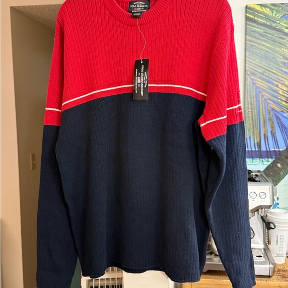 Ralph Lauren Blue Label Other - Polo by Ralph Lauren Men's Red and Blue Sweater Patch Size L